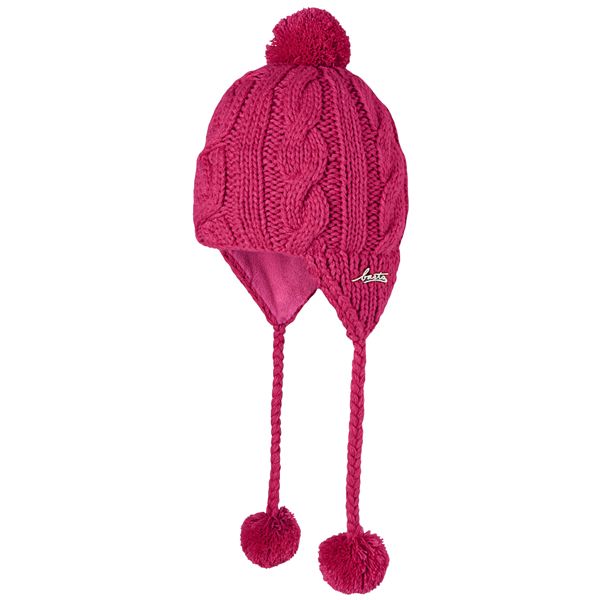 Barts Pink Cable Knit Bobble Hat